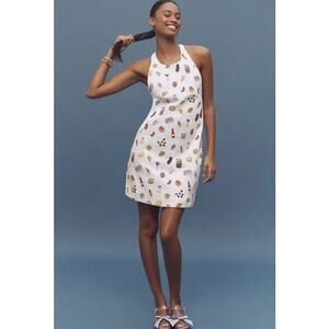 Maeve Anthropologie Sleeveless Beaded Embroidered Shift Dress Women's Size Small